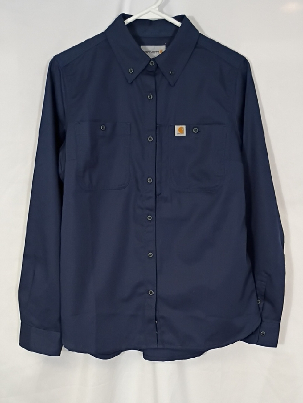 NWT Carhartt Womens Dark Navy Button-Down Work Shirt Size Small 4/6